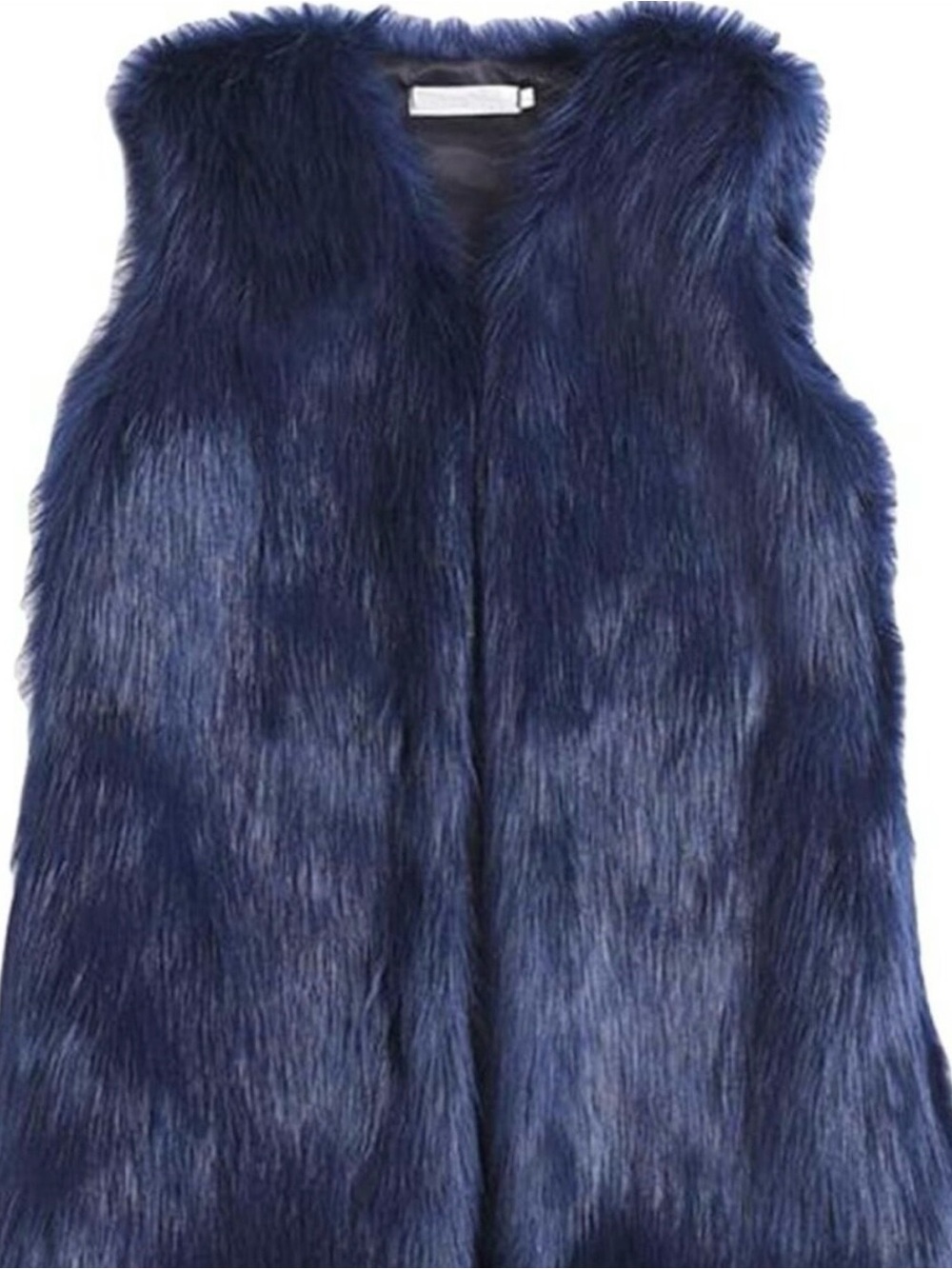 Heartloom Navy Faux Fur Vest for Women
